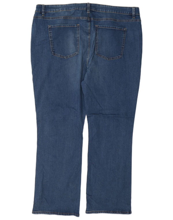 Marks & Spencer Dame Eva High Waist Bootcut Jeans UK 22 3XL W42 L30 Blå