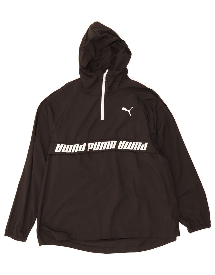 PUMA Mens Graphic Hooded Anorak Jacket UK 42 XL Black Polyester Vintage Puma and Second-Hand Puma from Messina Hembry 
