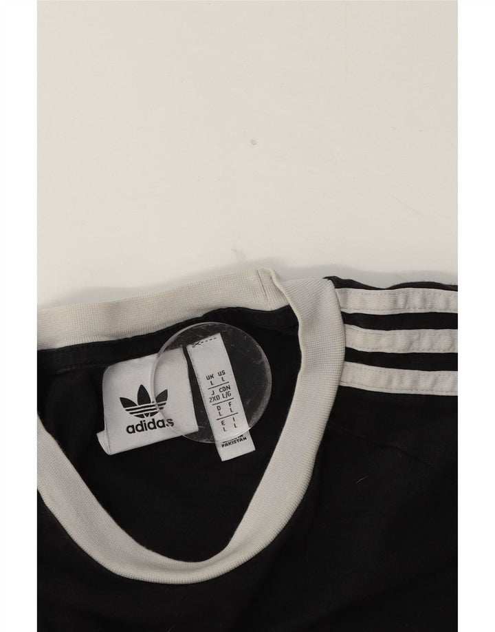 Adidas Herre Top Langærmet Stor Sort Colourblock Bomuld