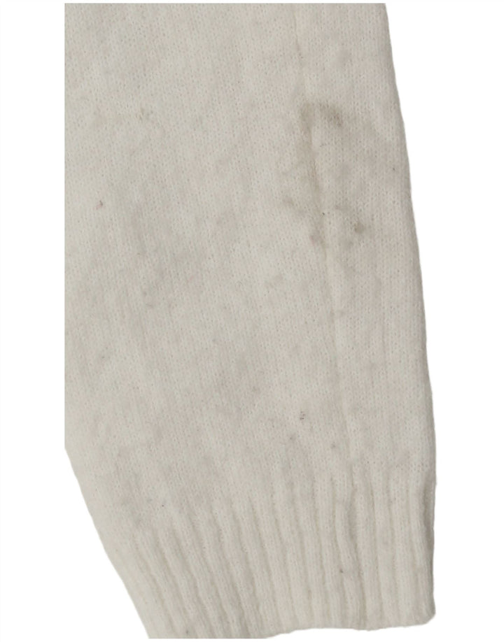 Zara Womens Crop Cardigan Sweater UK 12 Medium White Polyester