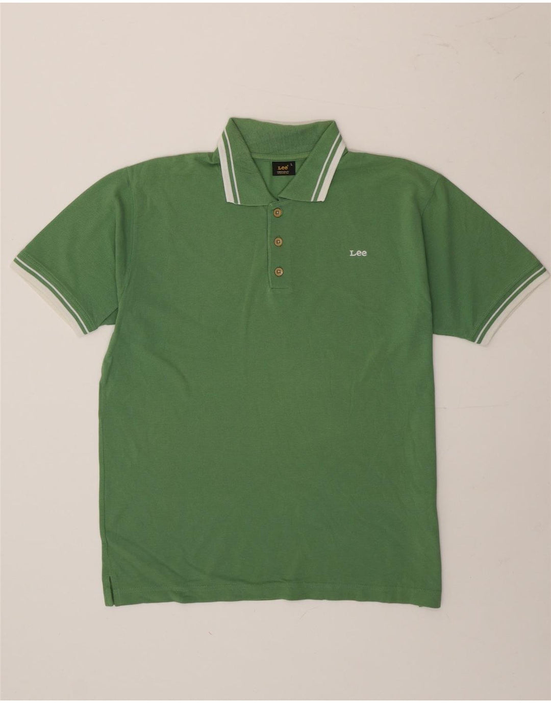 Lee Herre poloshirt Stor grøn stribet bomuld