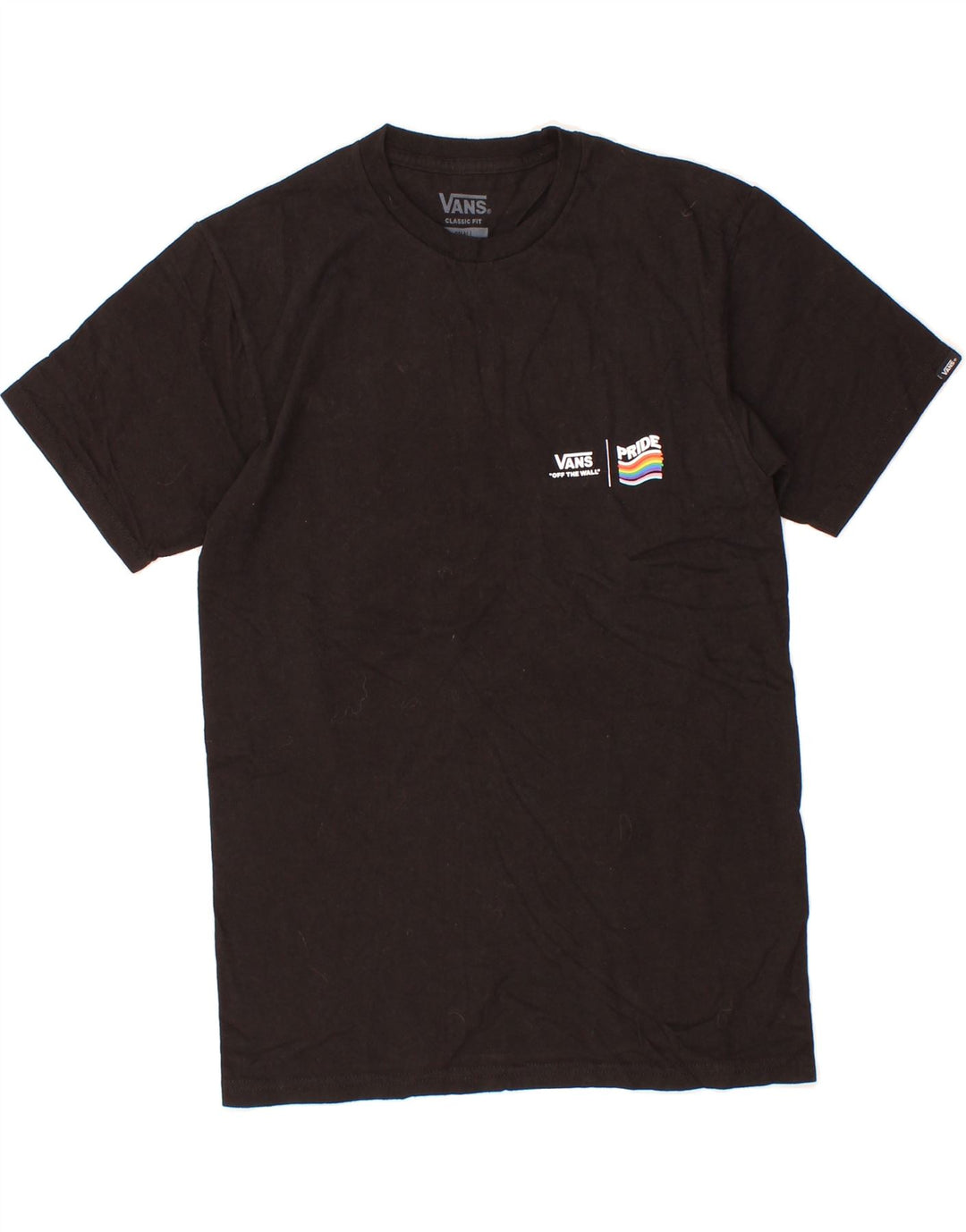 VANS Mens Classic Fit Graphic T-Shirt Top Small Black Cotton Vintage Vans and Second-Hand Vans from Messina Hembry 