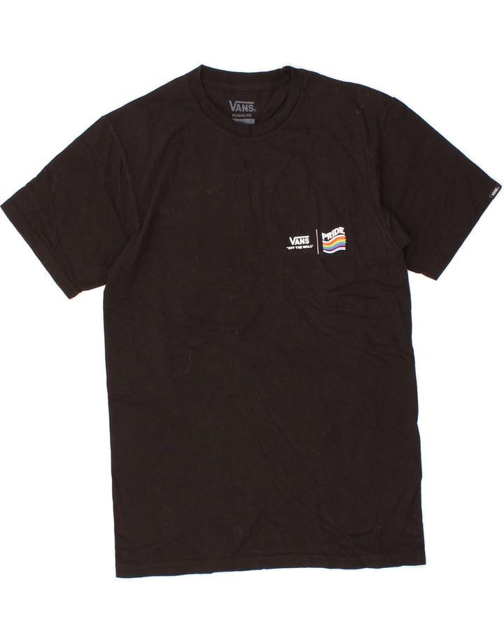 VANS Mens Classic Fit Graphic T-Shirt Top Small Black Cotton Vintage Vans and Second-Hand Vans from Messina Hembry 