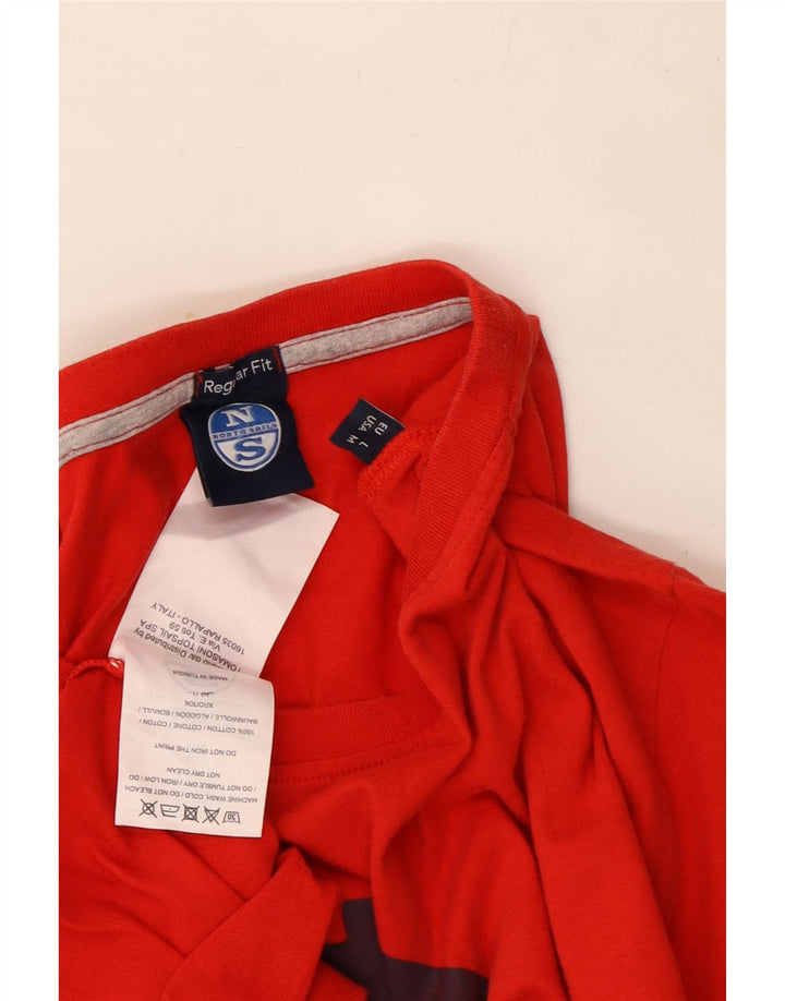 North Sails Herre Regular Fit Grafisk T-Shirt Top Medium Rød Bomuld