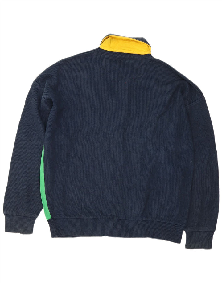 Peter Brown Herre cardigan sweater IT 48 Medium Navy Blue Colourblock Bomuld