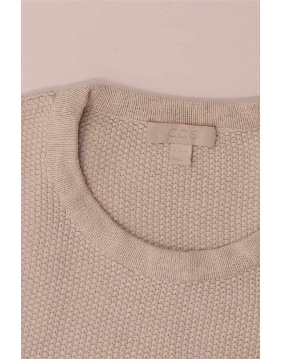 Cos Herre sweater med rund hals, medium off white bomuld