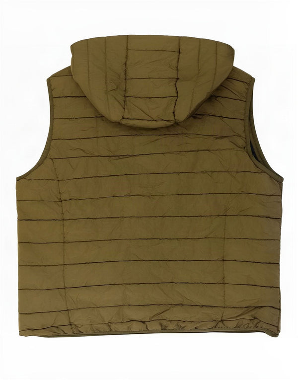 Jack & Jones Herre hættepolstret Gilet UK 40 Stor Khaki Polyester
