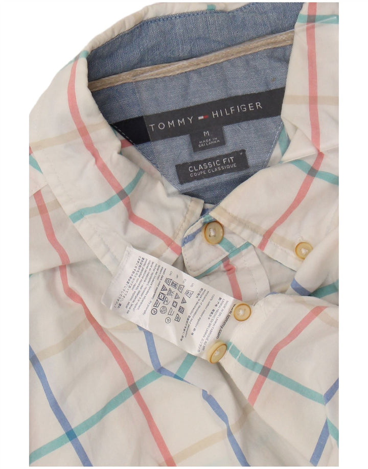 TOMMY HILFIGER Herre Classic Fit skjorte Medium hvid ternet bomuld