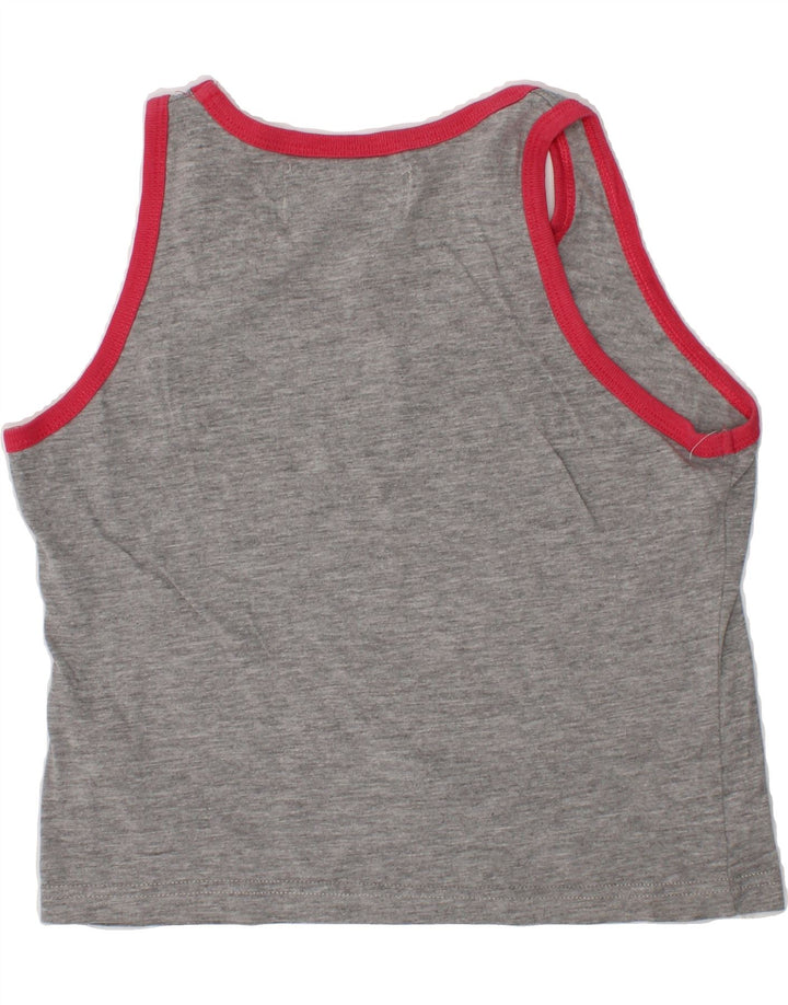 KAPPA Girls Graphic Vest Top 7-8 Years Small Grey Cotton Vintage Kappa and Second-Hand Kappa from Messina Hembry 