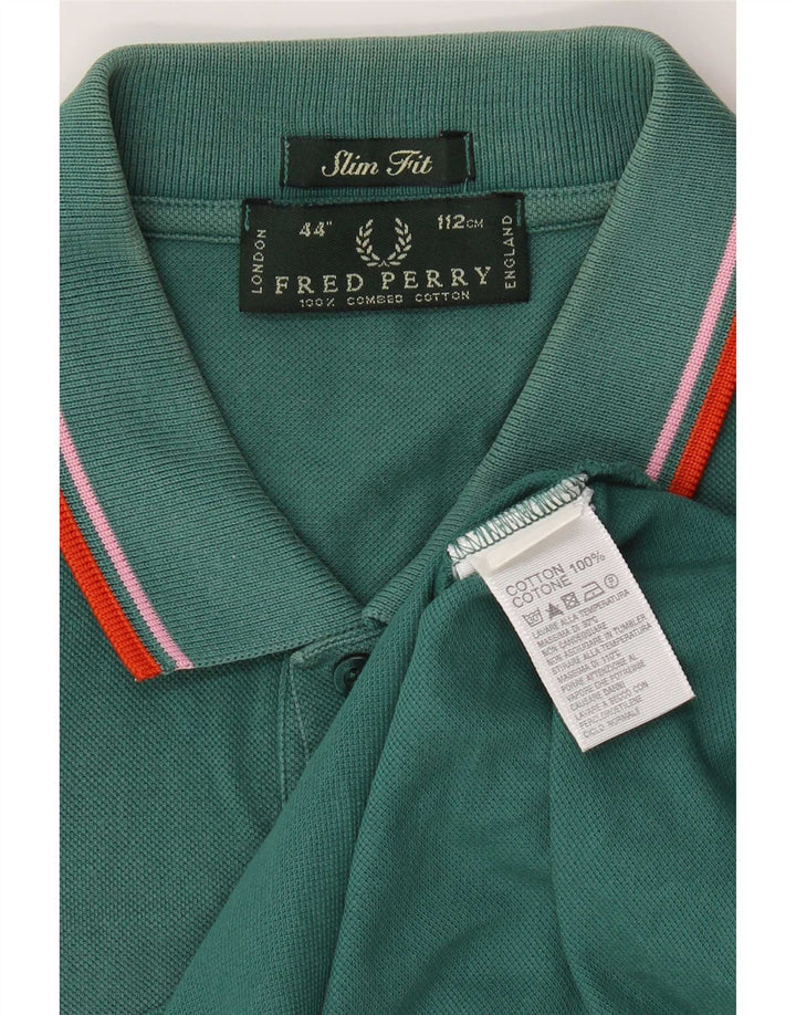 Fred Perry Herre Slim Fit Polo Shirt Medium Grøn Stribet Bomuld