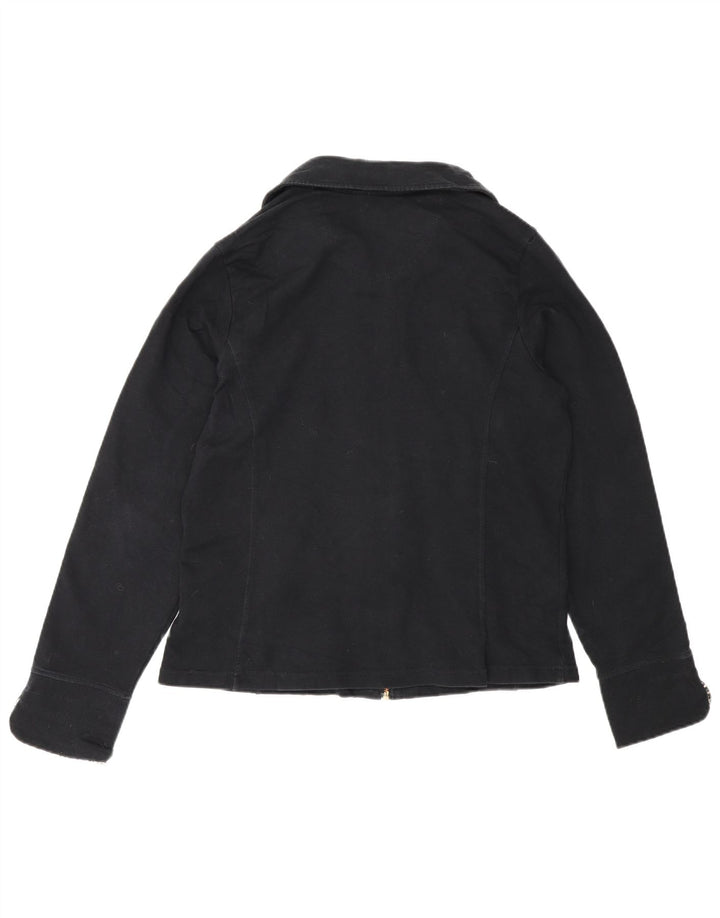 Marks & Spencer Womens Bomber Jacket UK 14 Medium Black Bomuld