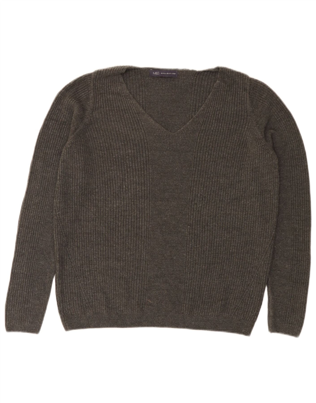 Marks & Spencer Dame V-hals sweater UK 14 Medium Grey