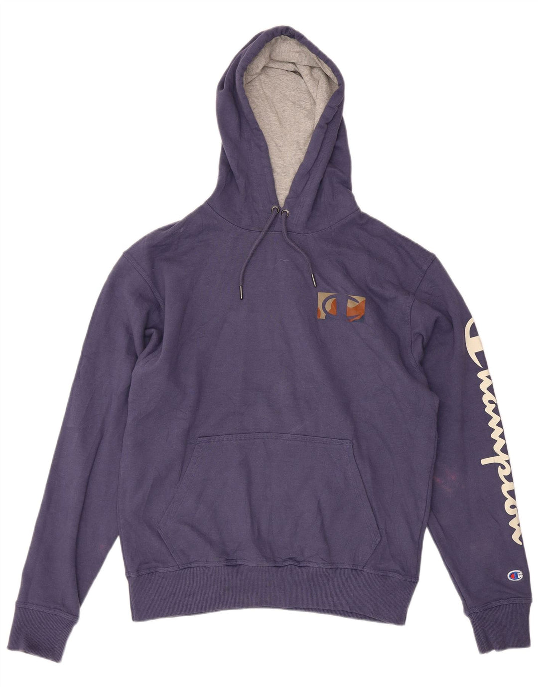 Champion Herre grafisk Regular Fit hættetrøje Jumper Medium Marineblå Bomuld