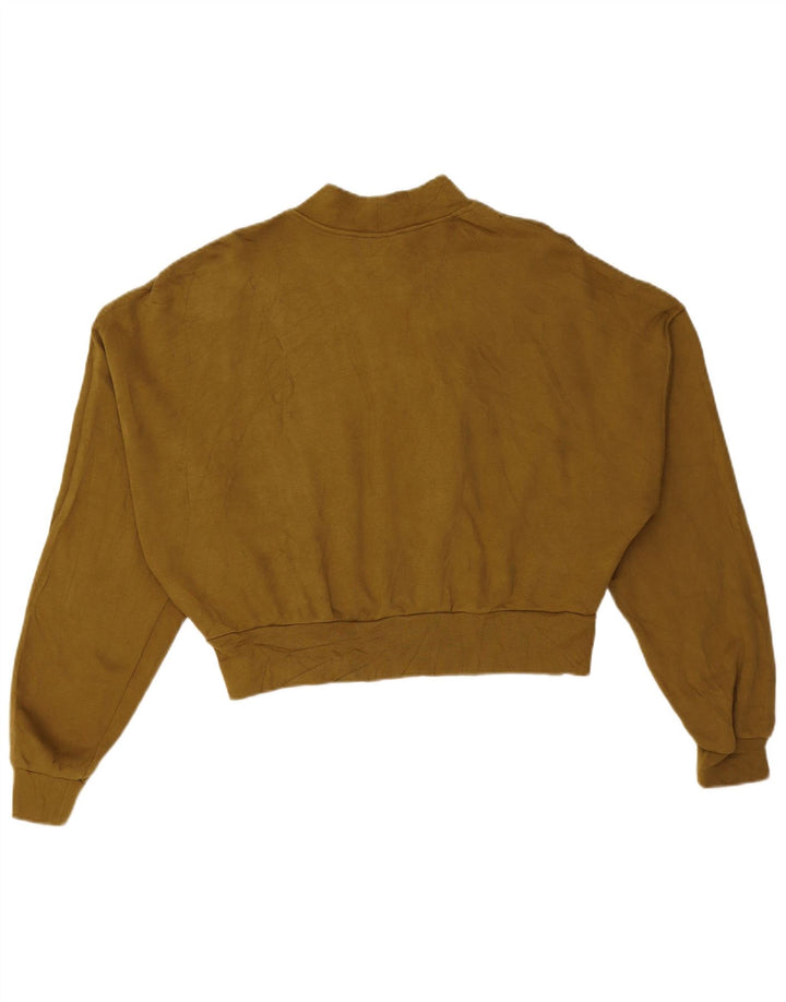NIKE Womens Crop Oversized Sweatshirt Jumper UK 14 Medium Khaki Bomuld