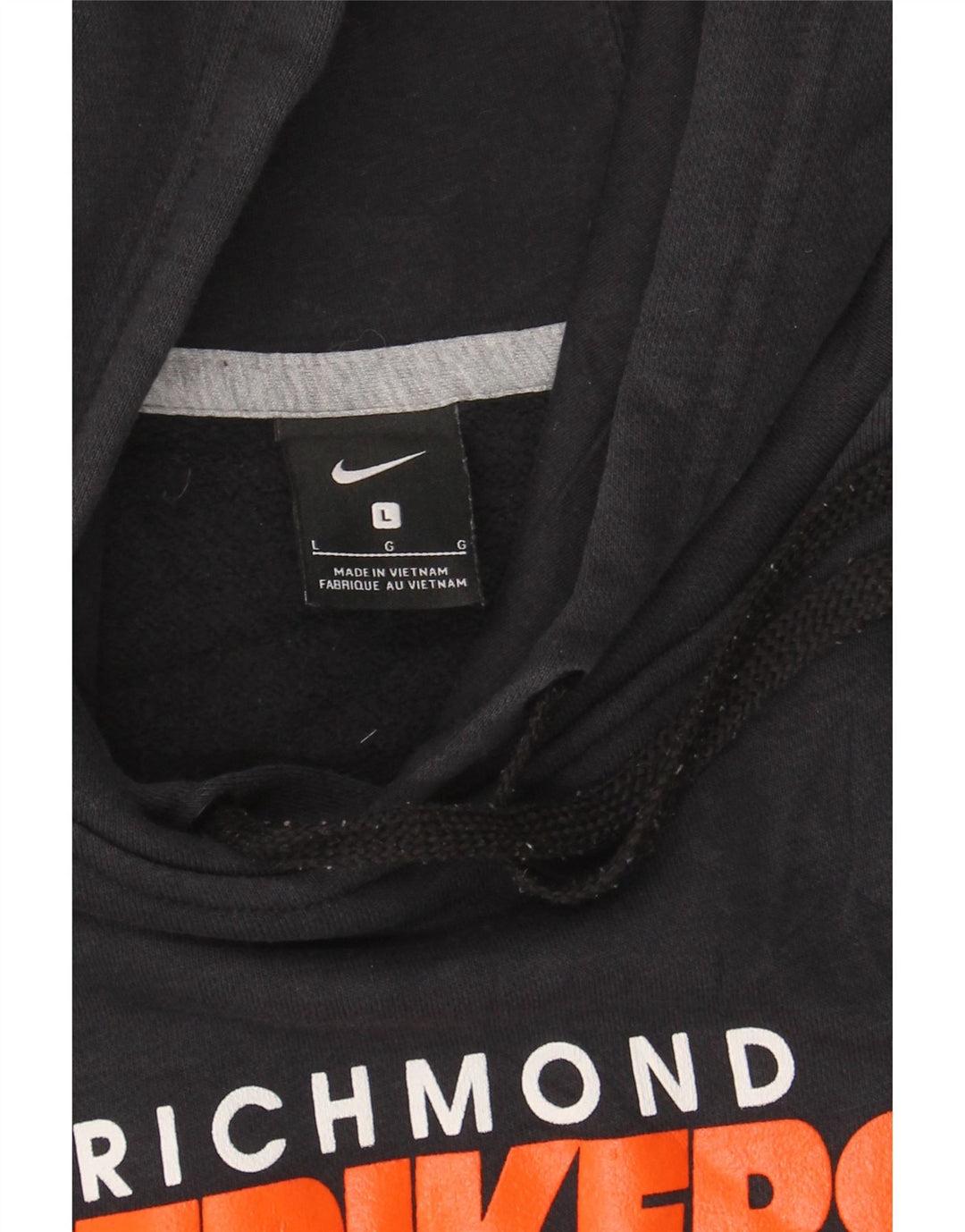 NIKE Mens Graphic Hoodie Jumper Large Black Cotton Vintage Nike and Second-Hand Nike from Messina Hembry 