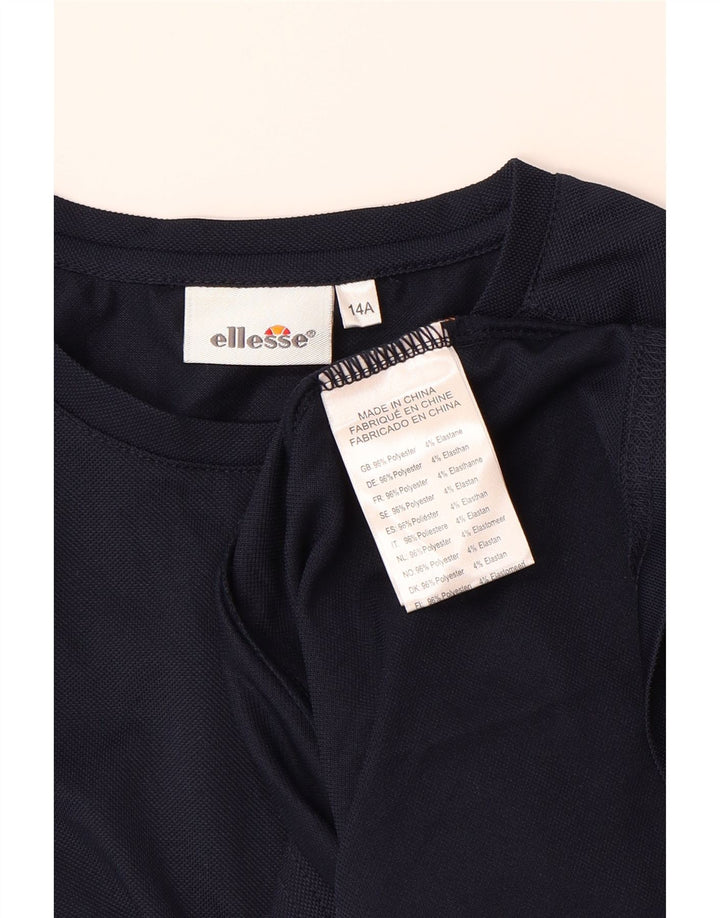 ELLESSE drenge T-shirt top 13-14 år marineblå polyester