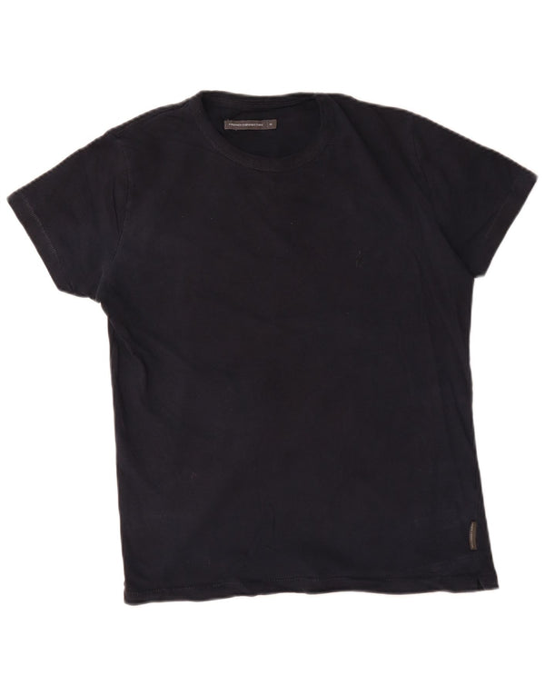 French Connection Herre T-shirt Top Medium Marineblå Bomuld