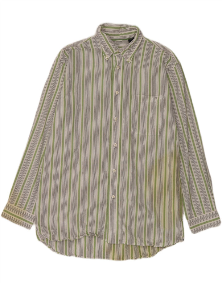 Izod Herreskjorte Medium hvid stribet bomuld