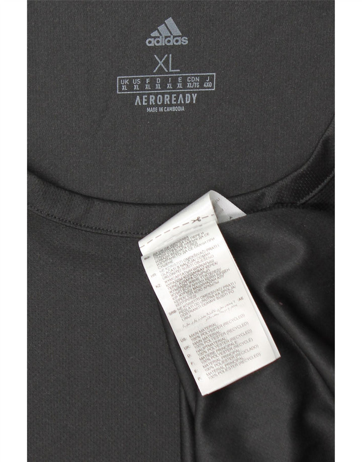 Adidas Herre Aeroready T-Shirt Top XL Sort Colourblock Polyester