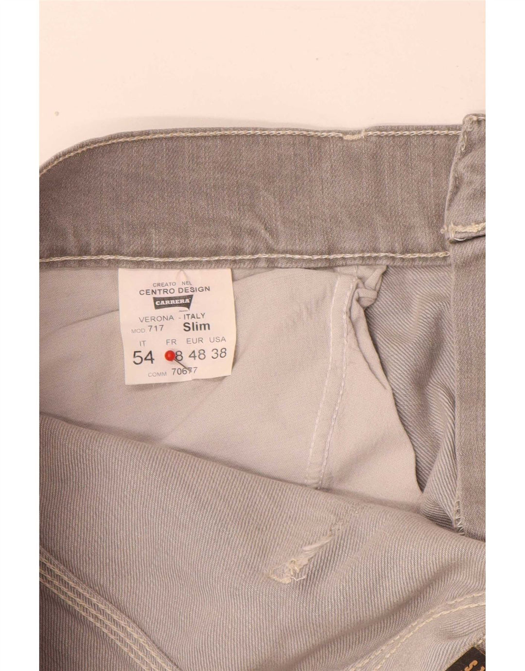 Carrera Mens 717 Slim Jeans W38 L33 Grå Bomuld