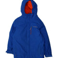 COLUMBIA Boys Hooded Windbreaker Coat 7-8 Years Small Blue Nylon Vintage Columbia and Second-Hand Columbia from Messina Hembry 