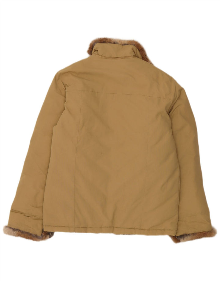 Woolrich Dame Polstret Jakke UK 14 Medium Beige Nylon