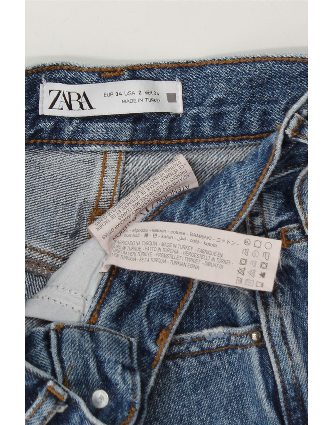 ZARA Womens Loose Jeans EU 34 2XS W24 L35 Blue Vintage Zara and Second-Hand Zara from Messina Hembry 