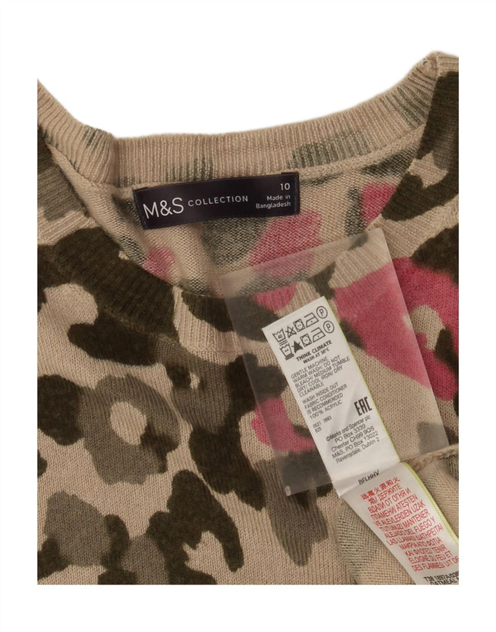 Marks & Spencer Dame Boat Neck Jumper Sweater UK 10 Small Beige