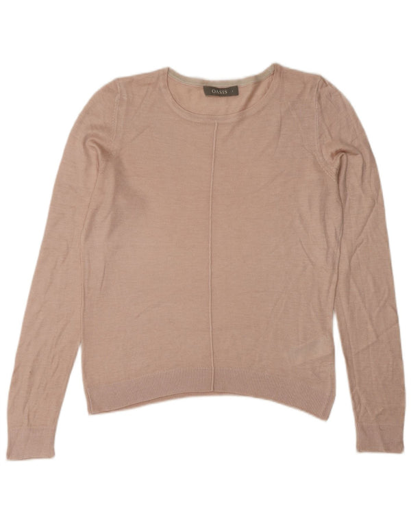 Oasis Dame Boat Neck Jumper Sweater UK 10 Small Pink Viscose