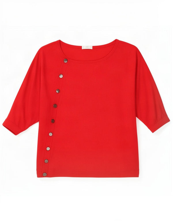 Phase Eight Womens Batwing Top 3/4 Sleeve UK 10 Small Red Viscose