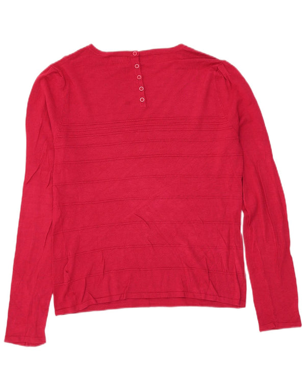 Phase Eight Dame Boat Neck Jumper Sweater UK 14 Medium Pink Stribet