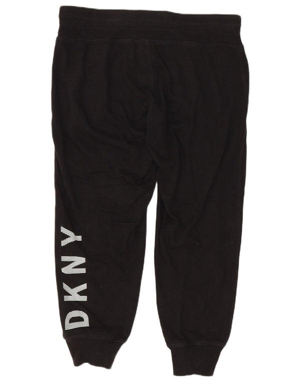Dkny Womens Graphic Crop Træningsdragt Bukser Joggers UK 14 Medium Black