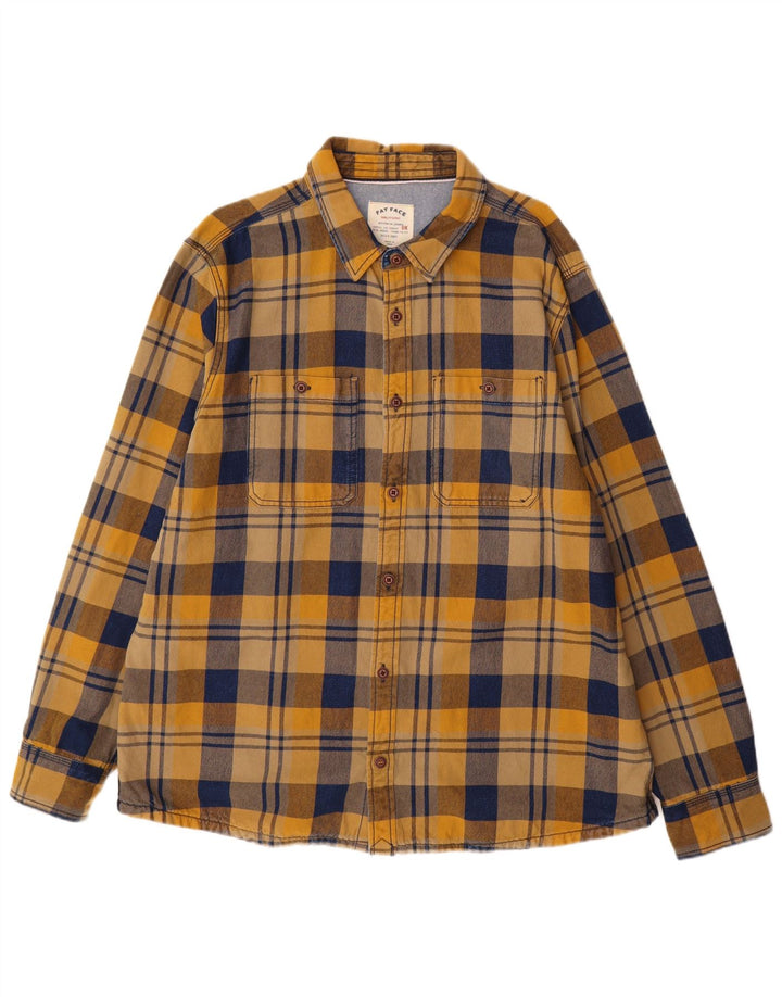 Fat Face Herre Flanellskjorte 2XL Gul Ternet Bomuld