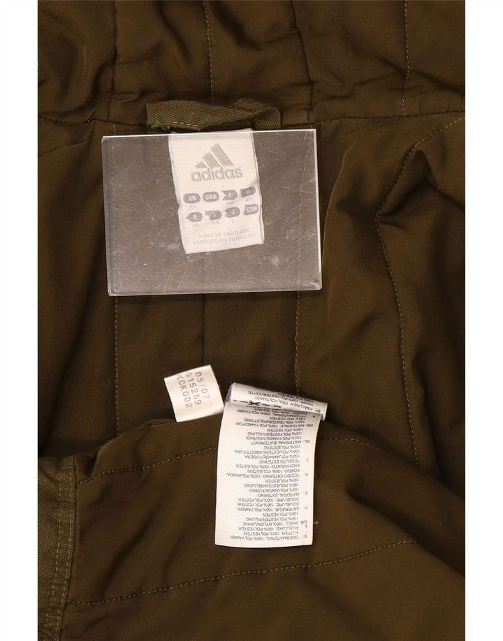 ADIDAS hættefrakke til kvinder UK 12 Medium Khaki Polyester