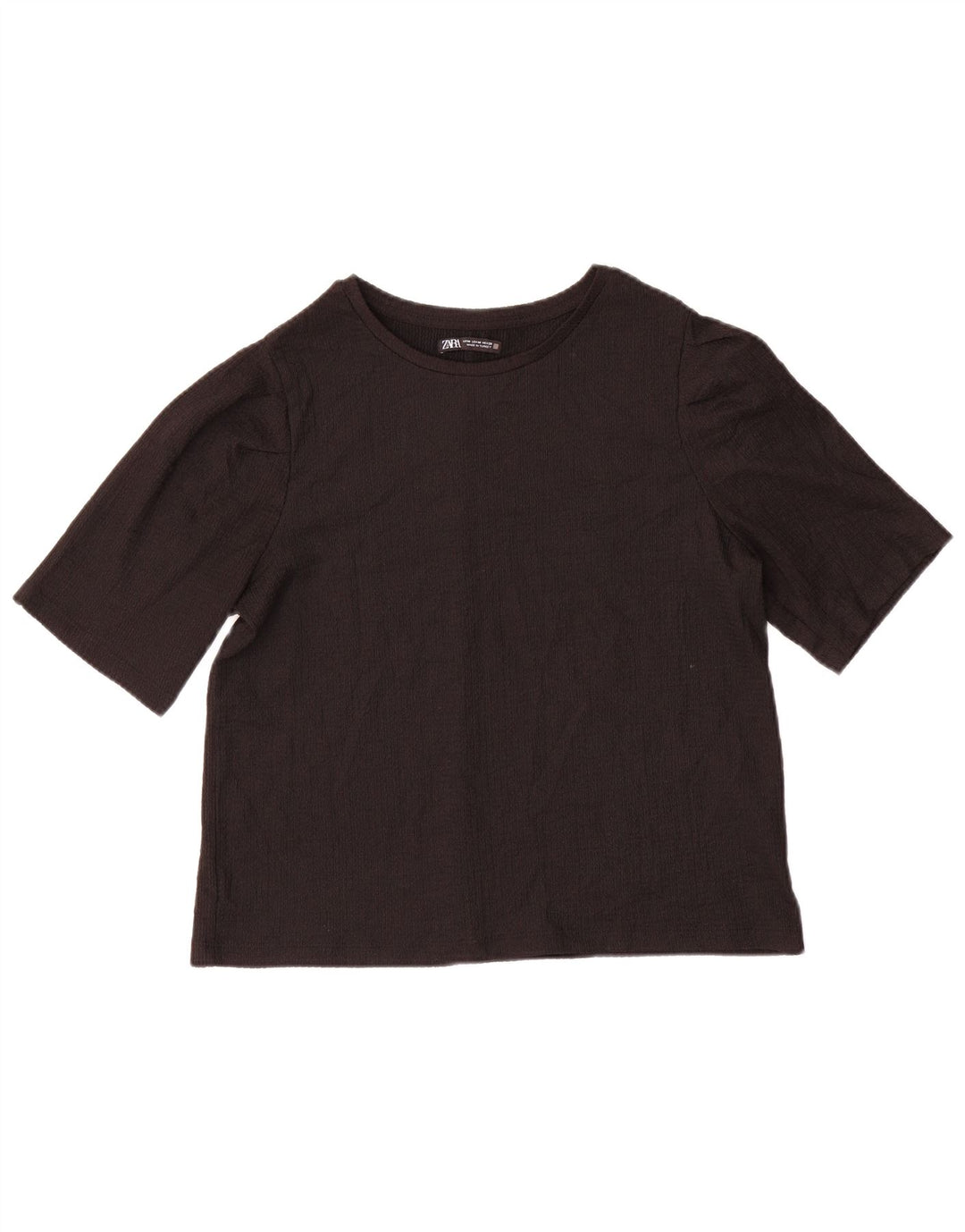 Zara T-Shirt Top UK 14 Medium Sort Polyester