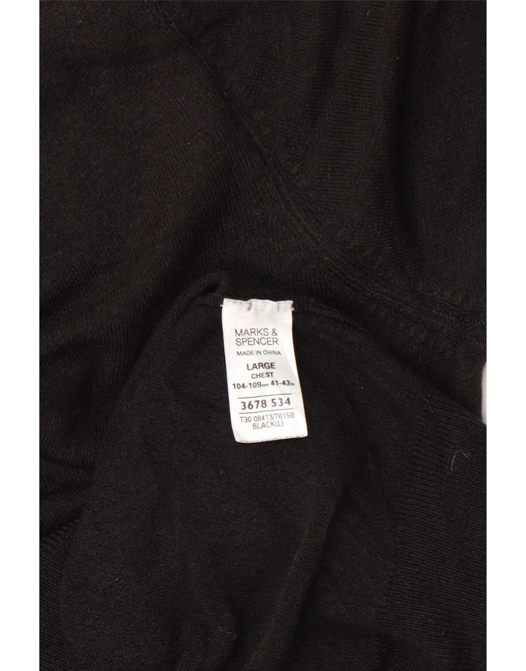 Marks & Spencer Herre V-hals sweater Stor sort akryl