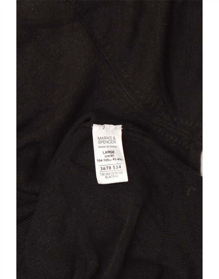 Marks & Spencer Herre V-hals sweater Stor sort akryl