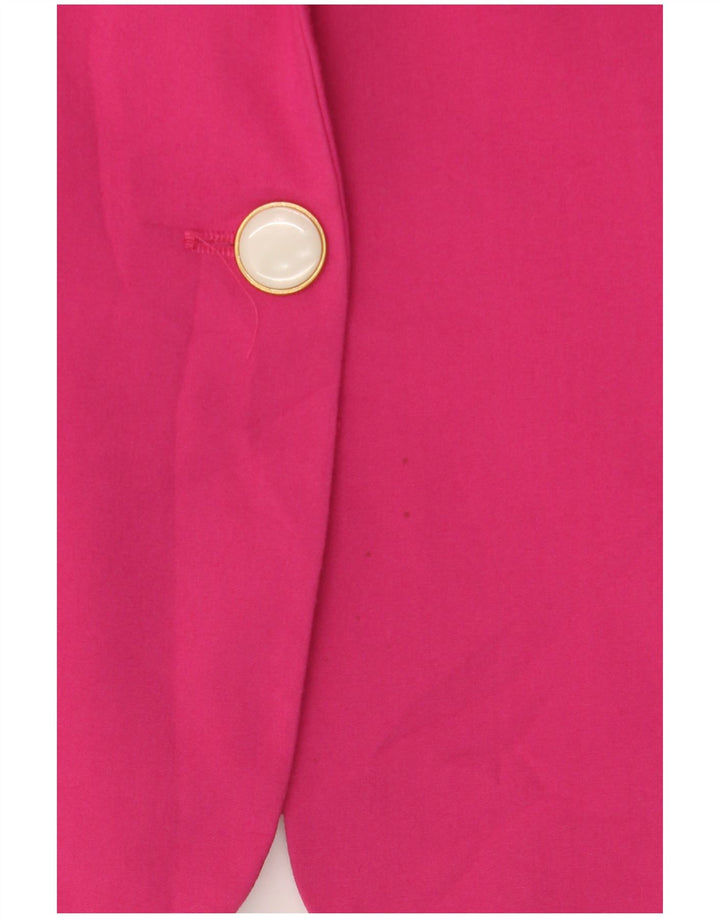 Zara Dame 1 Knap Blazer Jacket UK 10 Small Pink Polyester