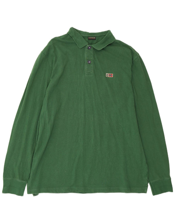 NAPAPIJRI Herre Geographic Langærmet Polo Shirt 3XL Grøn