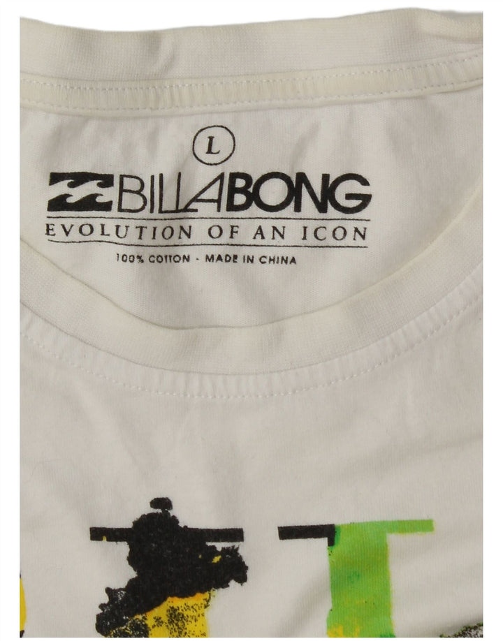 Billabong Herre Grafisk T-Shirt Top Stor Hvid Bomuld