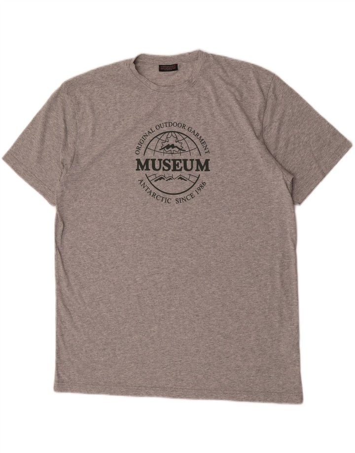 Museum Herre Grafisk T-Shirt Top 2XL Grå Bomuld