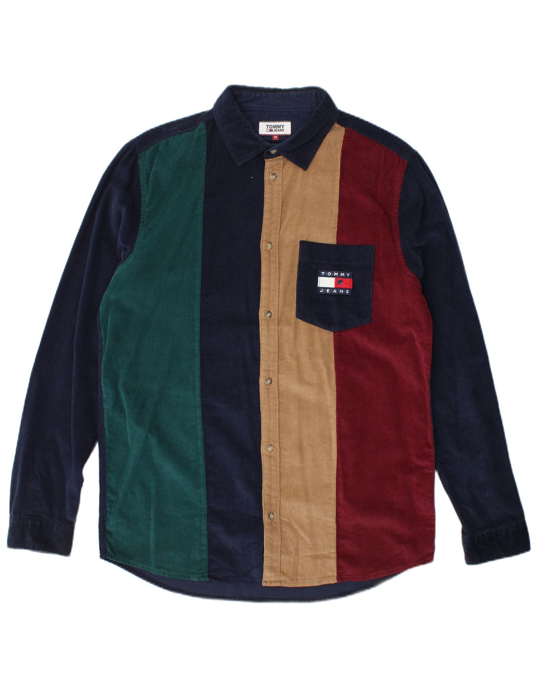 TOMMY HILFIGER Herre fløjlsskjorte Medium Flerfarvet Colourblock Bomuld