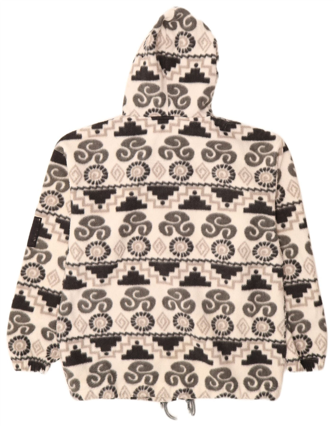 KNOCK OUT Dame hættejakke i fleece UK 14 Medium Hvid Geometrisk