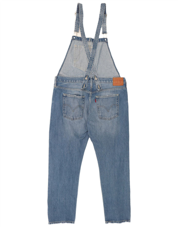 Levi's Dame Distressed Dungarees Lige Jeans Medium W36 L27 Blå