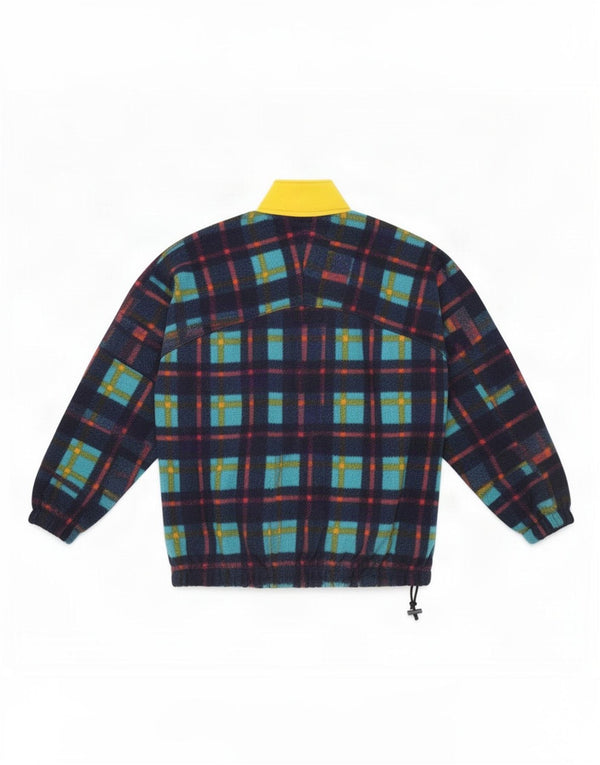 Colmar Fleece Jumper med lynlås til mænd 2XL Navy Blue Check