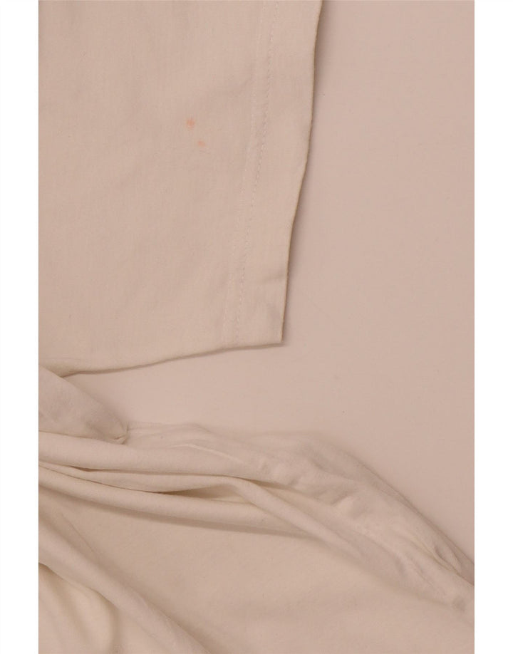 SHAMP Grafisk poloshirt til mænd EU 48 Medium hvid geometrisk bomuld