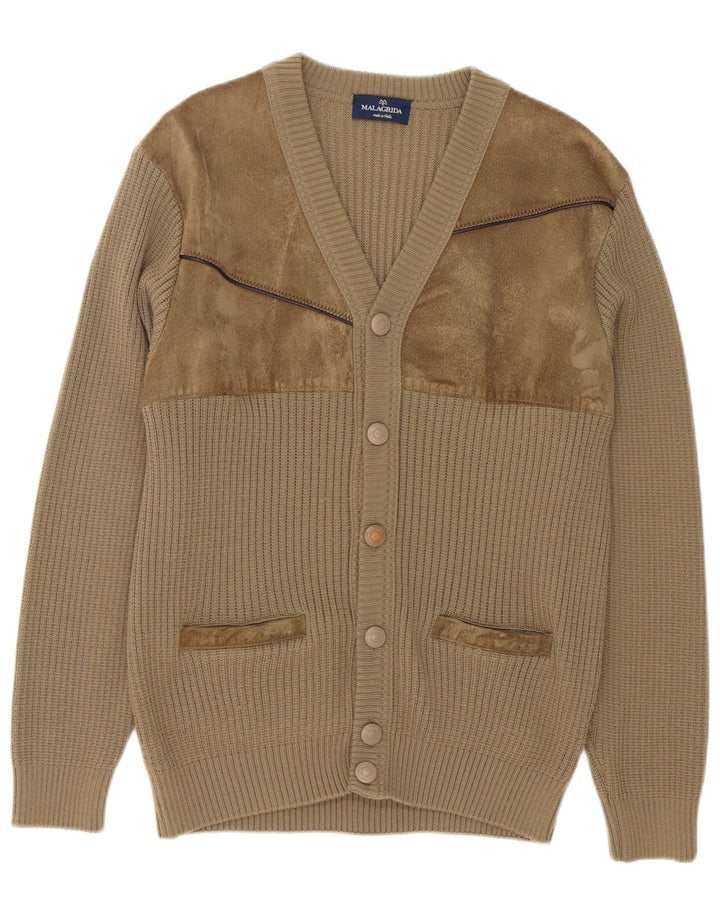 Malagrida Herre Cardigan Sweater Stor Beige Uld