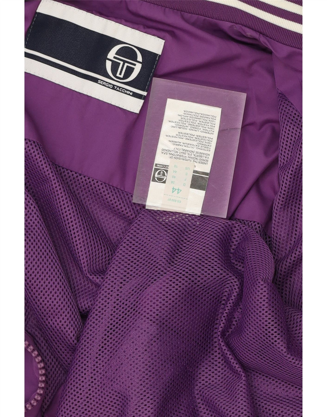 SERGIO TACCHINI Womens Windbreaker Jacket IT 44 Medium Purple Polyester Vintage Sergio Tacchini and Second-Hand Sergio Tacchini from Messina Hembry 