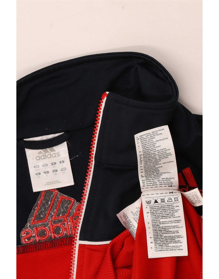 Adidas Træningsdragt til mænd Top jakke UK 44/46 Large Red Colourblock Polyester
