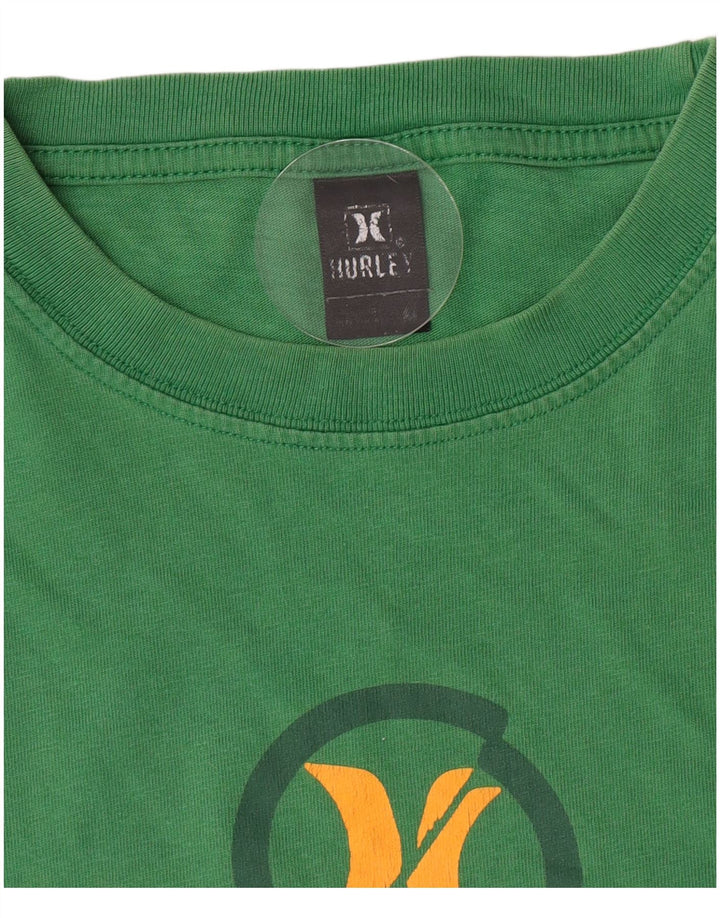 Hurley Herre grafisk T-shirt top mellemgrøn bomuld